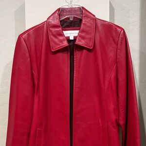 Liz Claiborne Vibrant Red Leather Jacket